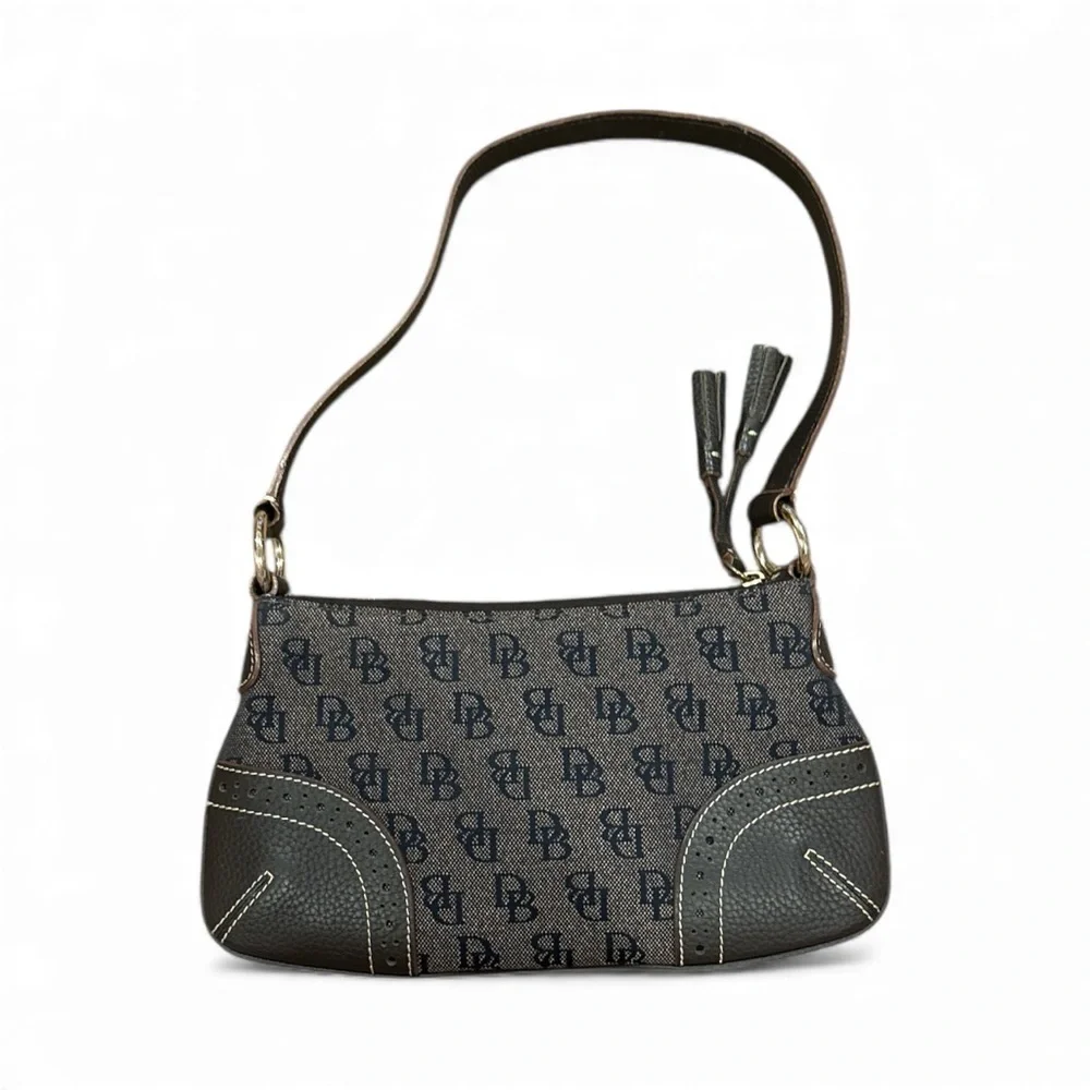 DOONEY & bourke Elegant Blue and Brown Shoulder Bag - Picture 4 of 6